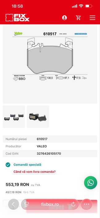 Set placute frana   MERCEDES