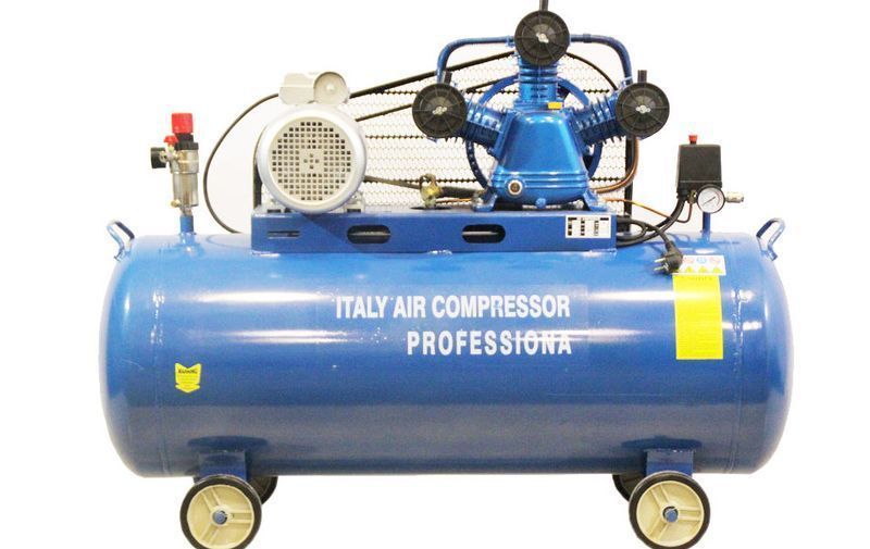 Компресор за въздух с обем на съда 100L-реални 12.5bar с три глави