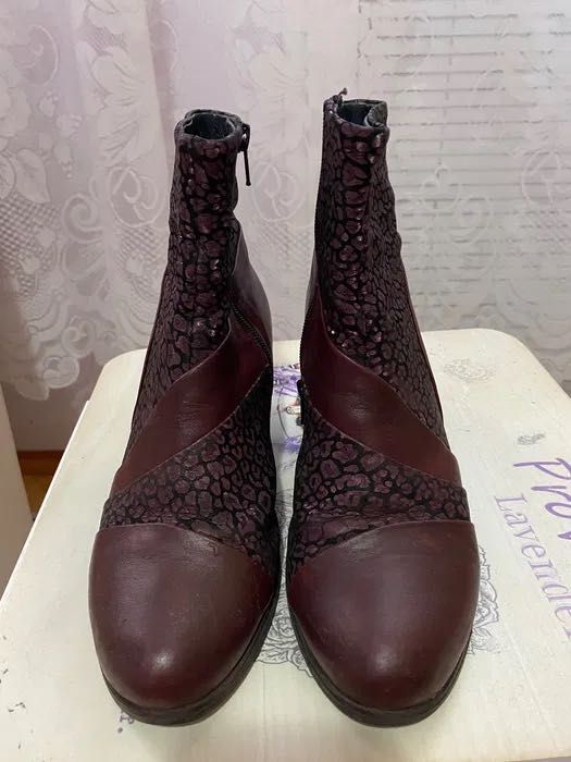 Дамски боти естествена кожа Бордо рр 39