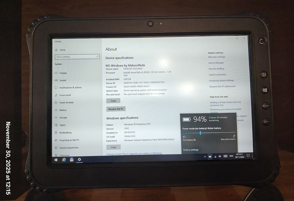 Tableta diagnoza auto Fielbook Getac rezistenta la socuri