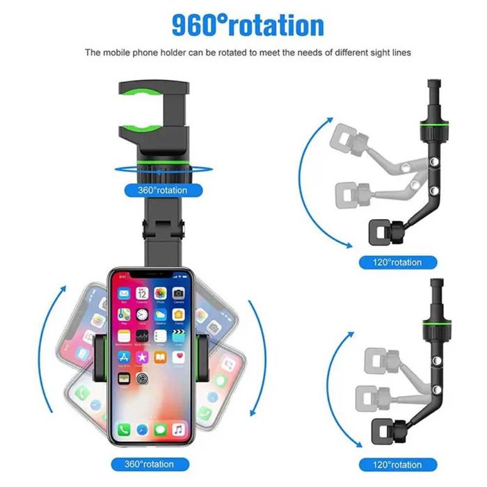 HSU Универсален автомобилен държач за телефон – за огледало,  360° М1