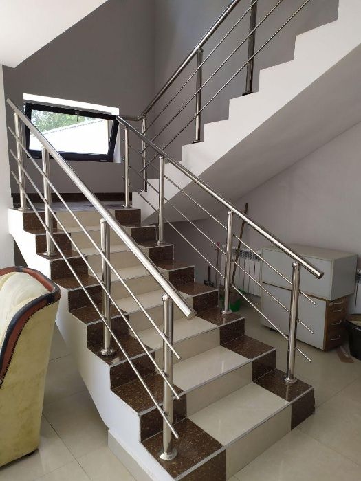 Перила из нержавейки, поручень, навес, никель, nerjaveyka perila