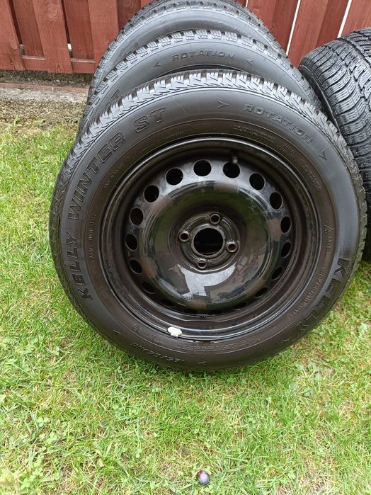 Set 5 roti 195/65 R15 cu jante tabla 4x100 - Logan, Duster, Sandero - 1000 lei
