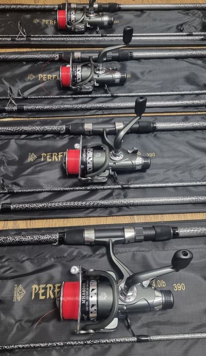 RANTANIA マハロ 4点セット SET 4 Lansete Crap Diamant Alb 3.90 4.0Lbs + 4 Mulinete MHA 6000