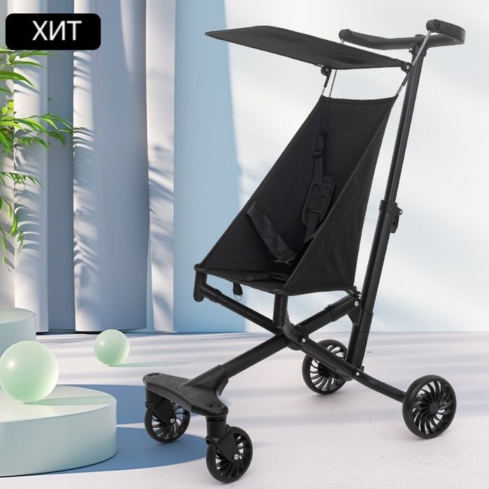 Колияска прогулочная черный, фиолетовый