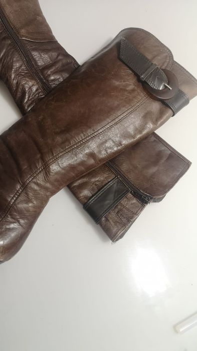 Cizme  Leonardo, piele, lungi, mărimea 36