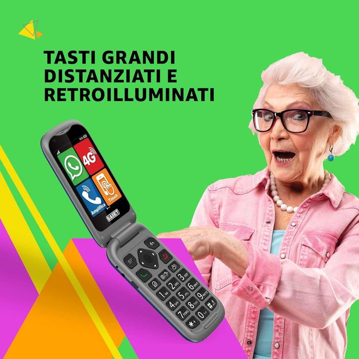 Нов SAIET - Link 4+ Умен мобилен телефон за възрастни хора 4G...