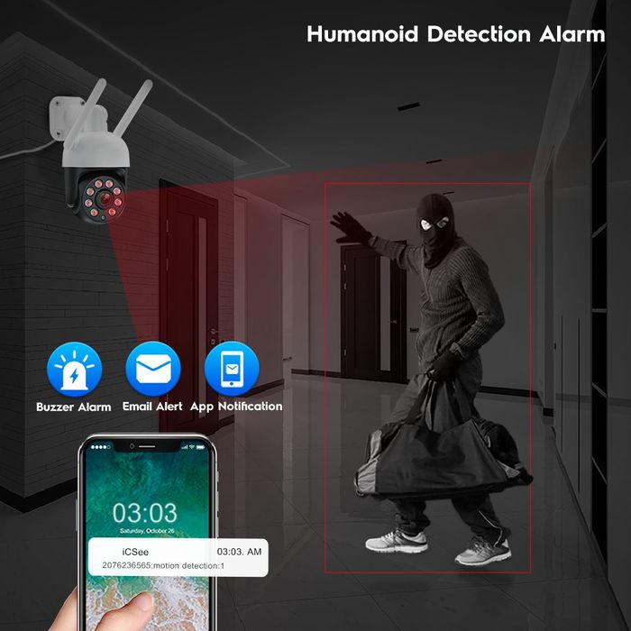 4mp Camera IP supraveghere exterior interior wifi PTZ icsee