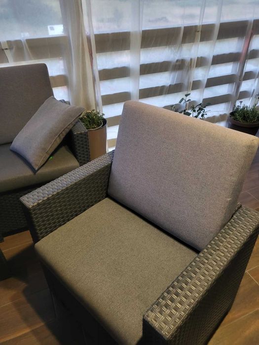 градински комплект 9части техноратан антрацит