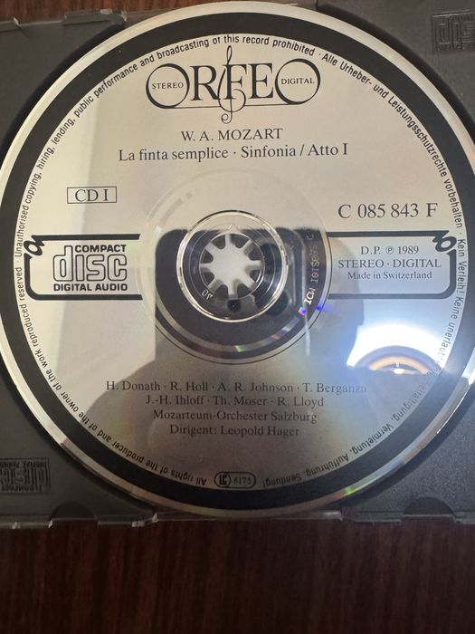 Моцарт La Finta Semplice (3 CD) Orfeo 1989