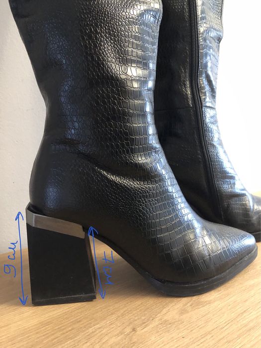 Кожаные сапоги зимние