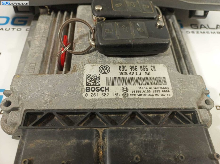 Kit Pornire ECU Calculator Motor Cip Cheie Ceas Ceasuri Bord cu Imobilizator Volkswagen Jetta 3 MK3 1.6 FSI 2005 - 2011 Cod 03C906056CK 0261S02185 1K0920952A [L1930]