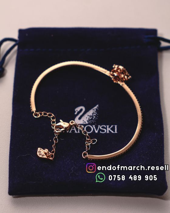 Bratara Swarovski Una Bangle Clover rose gold