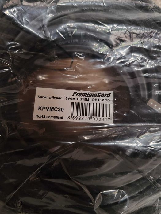 Cablu VGA ecranat T-T 2 x ferita 30m, KPVMC30