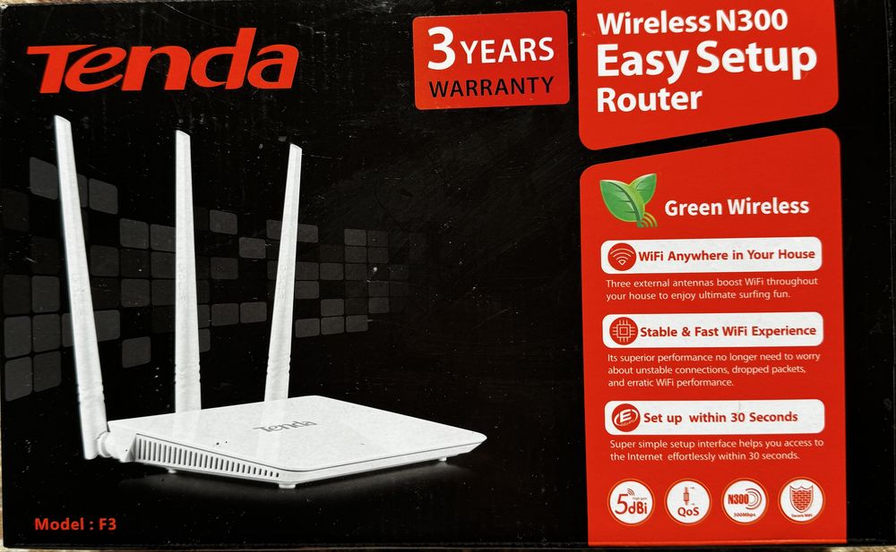 Tenda F3 300Mbps 3x5dBi WiFi