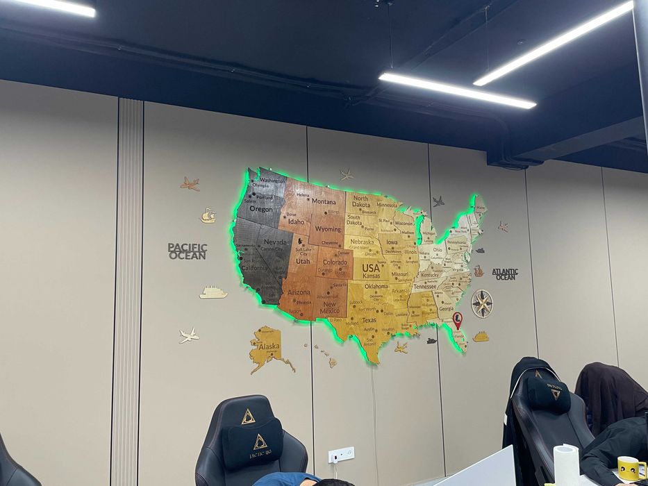 3d karta, USA map, 3Д карта США, 3D Yog‘och AQSH Xaritasi