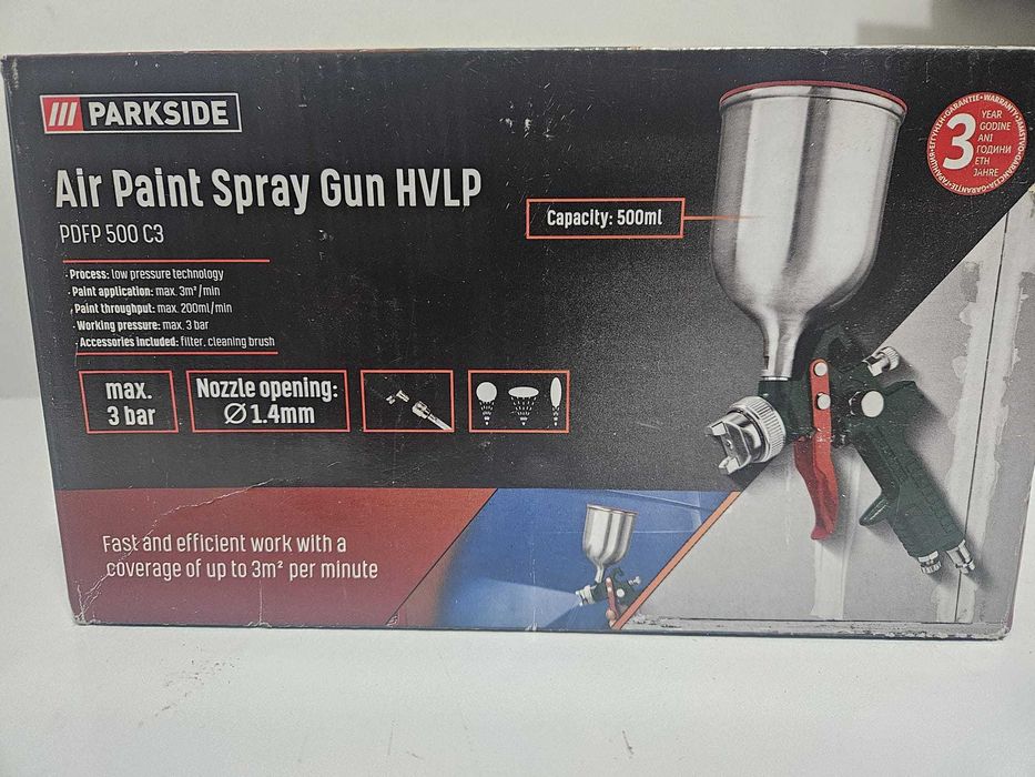 Pistol de vopsit Parkside aer comprimat/pneumatic duza 1.4mm