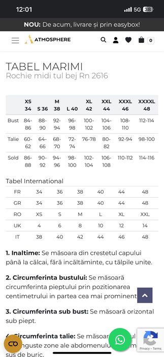 Rochie midi de ocazie roz pudrat Atmosphere Fashion marimea 36 S