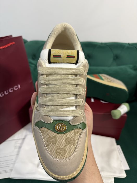Adidasi Gucci piele naturala 100% Full Box colectie noua