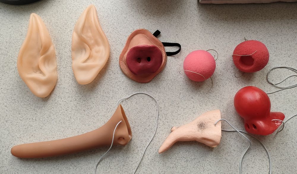 носы, уши для костюмов.