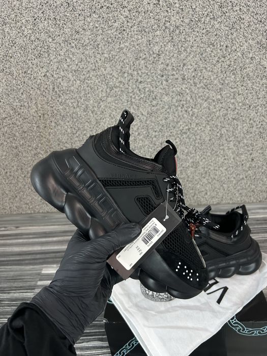 Adidasi unisex Versace Chain Reaction  black marimea 40 noi in cutie