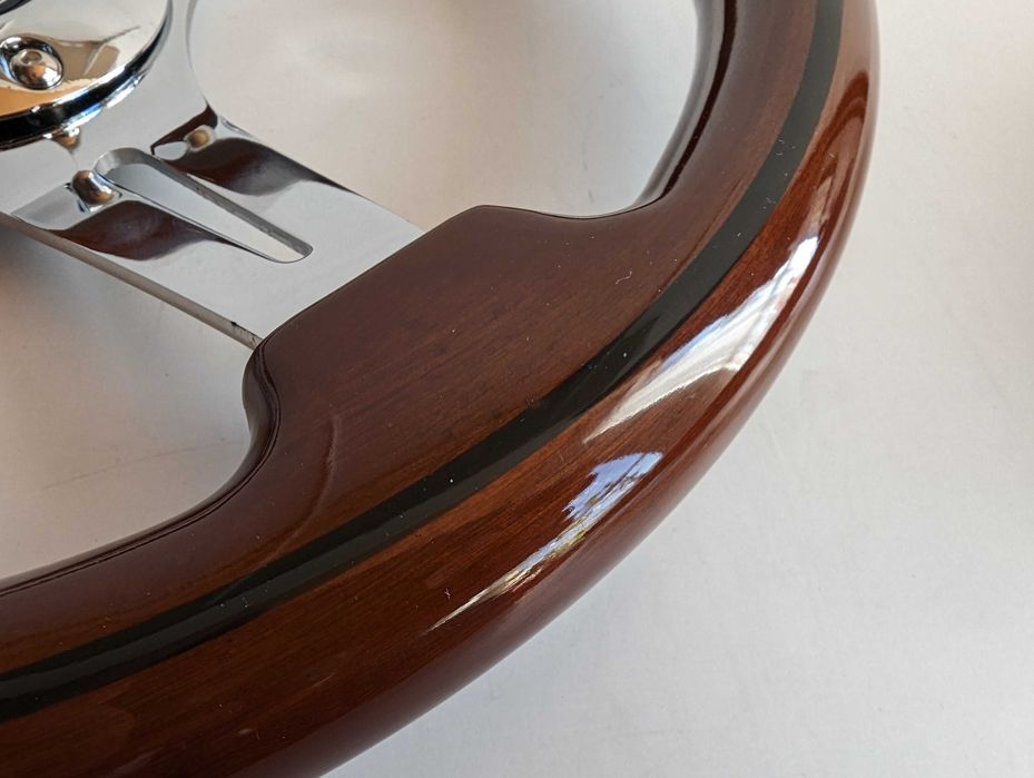 Волан Класически Дървен Винтидж 35см Нов Махагонов Хромиран черен