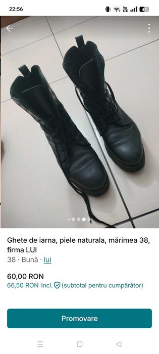 Ghete iarna dama mărime 38 piele naturala firma LUI