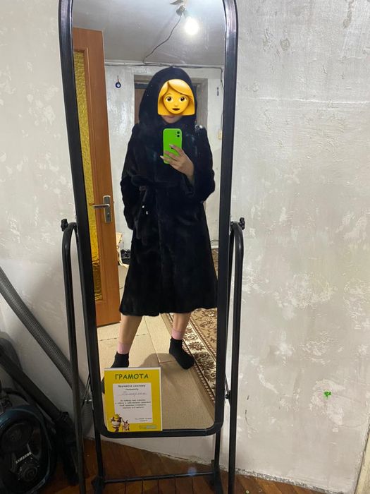 Норковая шуба черная