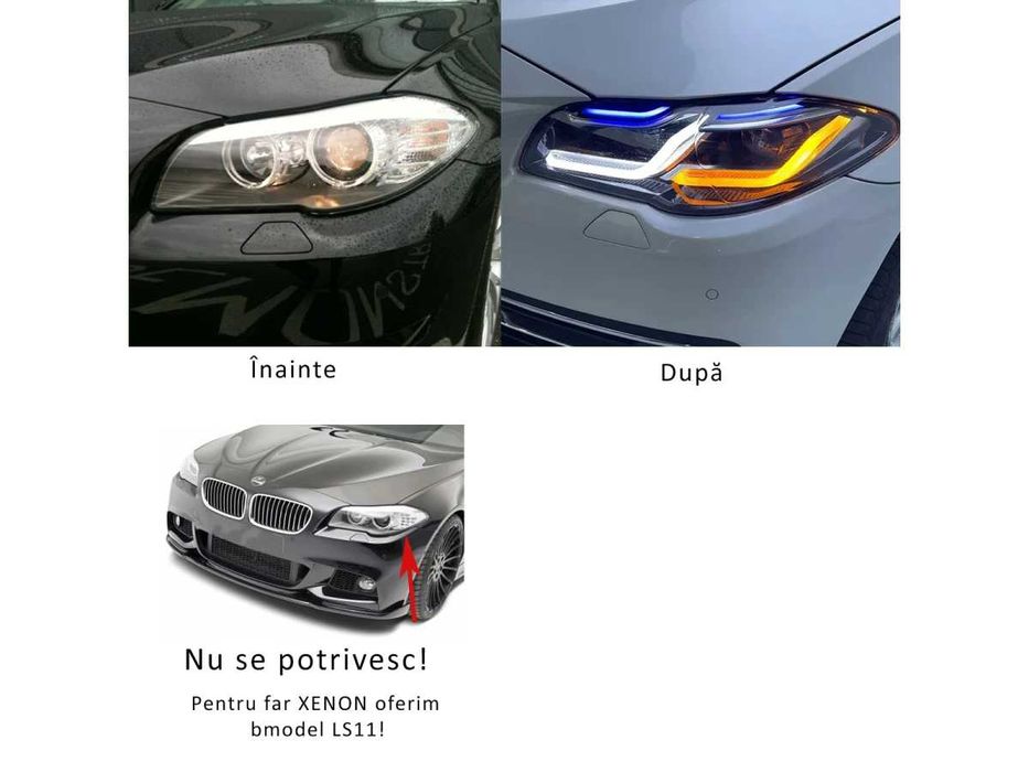 Tuning faruri LED pentru BMW 5 F10 2010-2013 pentru faruri cu halogen