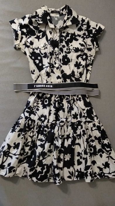 Avin рокля Cotton Ecru & White