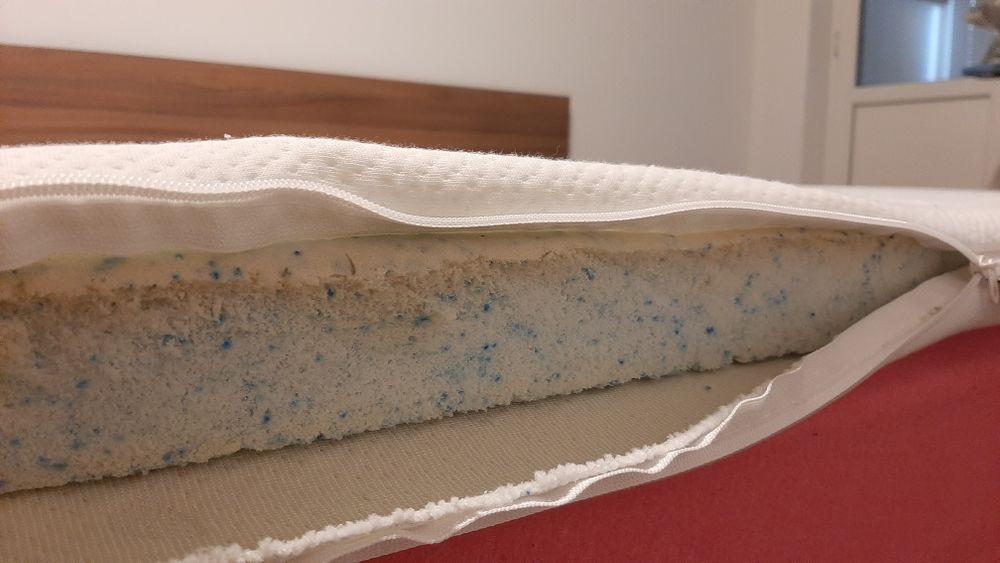 Topper saltea NOU! 180x200, Latex Cool Gel, 4cm, husă detașabilă Aloe