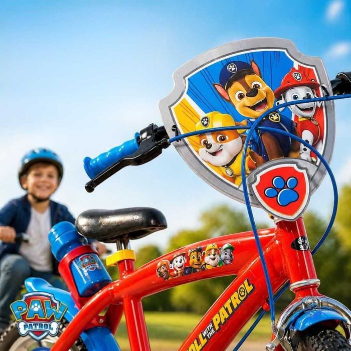 Детски велосипед Paw Patrol 16” – със спомагателни колела, спирачки и бутилка за вода