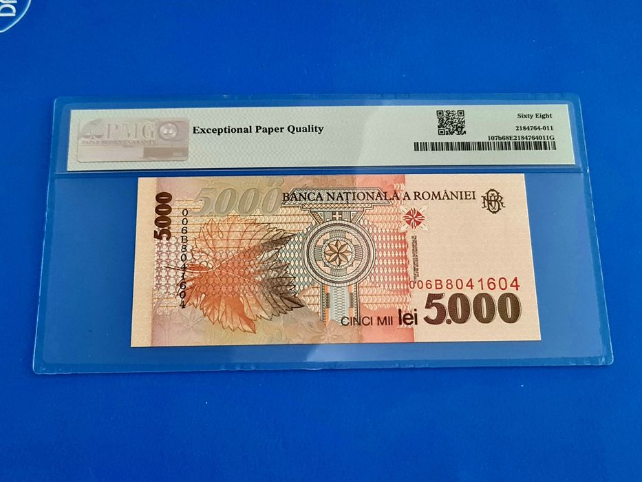 Bancnotă gradată 5.000lei din 1998 PMG68EPQ