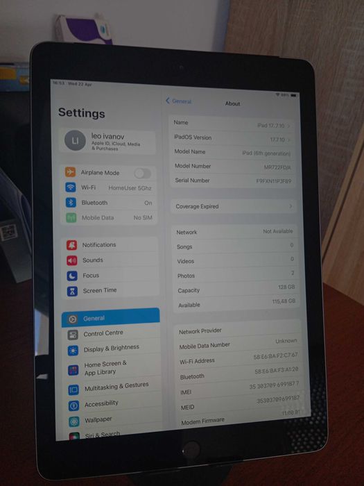 Таблет iPad 6gen 128GB WiFi