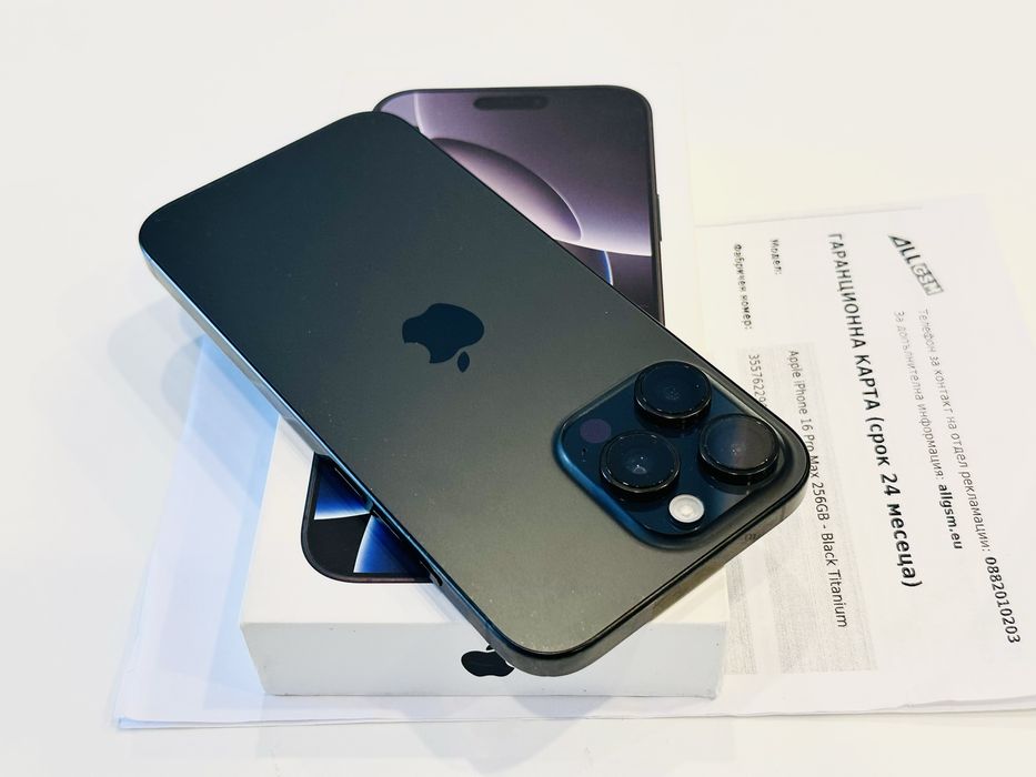 Apple iPhone 16 Pro Max 256 GB Black  Перфектен! Гаранция!