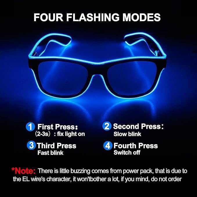 LED очила за косплей  клуб парти. 3 режима на светене