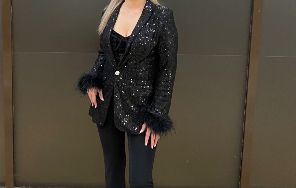 Sacou elegant damă cu paiete