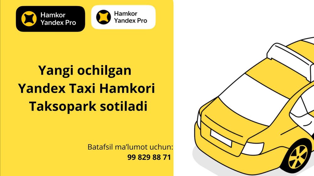 Yangi Ochilgan Yandex Taksopark Sotiladi!