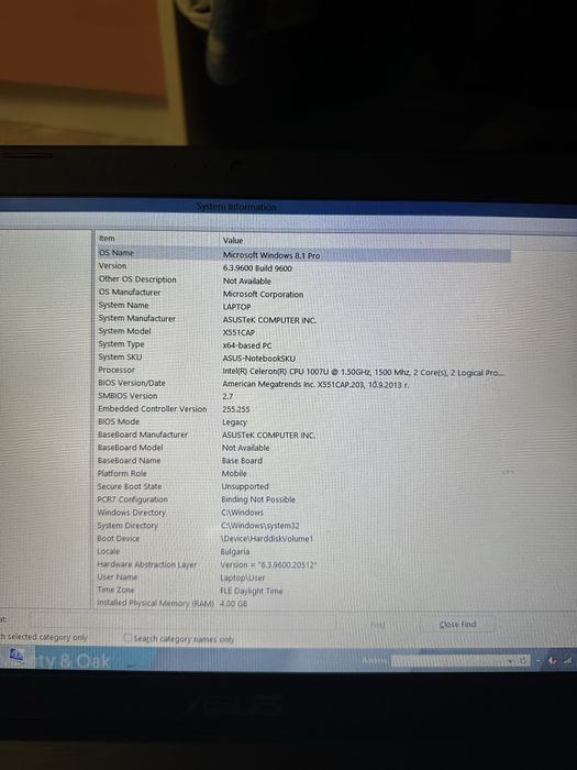 Asus 15.9 4gb ram