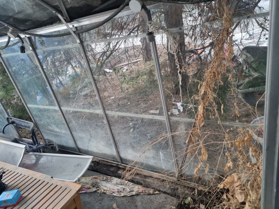 Теплица, каркас алюминий, стекло, б/у