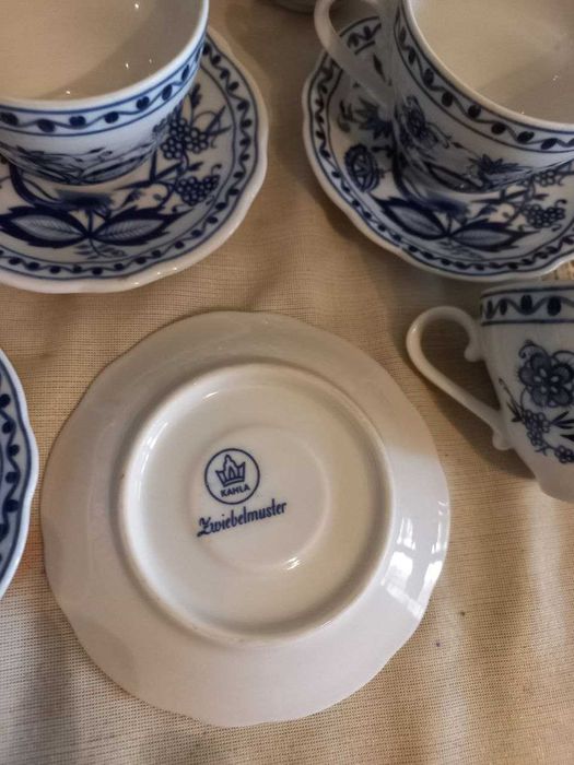 Сервиз кофейный немецкий Kahla "Синий Лук" на 4 персоны.