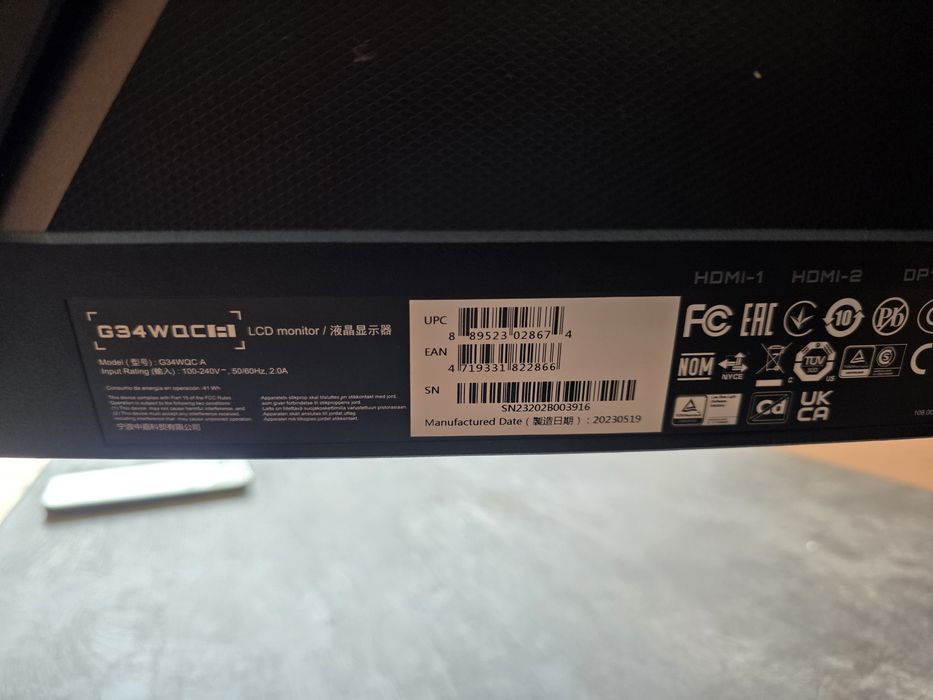 Игровой Монитор Gigabyte 34 G34WQC A. В идеальном состоянии. Обмен.