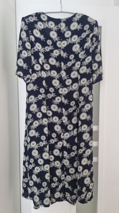 Rochie bleumarin beige matase xxl