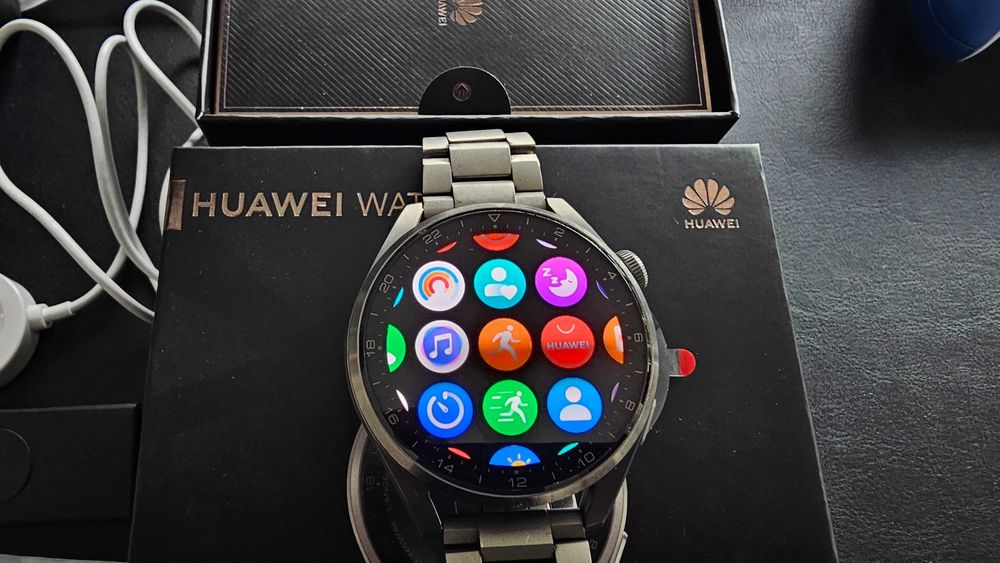 Ceas smart Huawei Watch 3 pro Elite Titanium pachet complet + acte