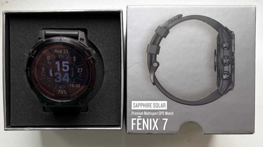 часы Garmin Fenix 7 saphhire solar titanium black