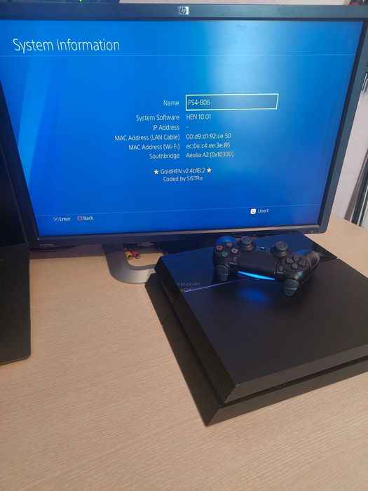 С ГАРАНЦИЯ 1Г Sony PlayStation 4 FAT SW 10.01 PS4 500GB профилактиран