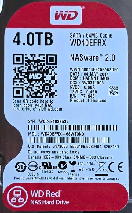 Твърд диск 3,5" Western Digital 4TB RED