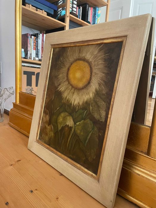 M. Spelthahn tablou pictura ulei artist german floarea soarelui aur22k