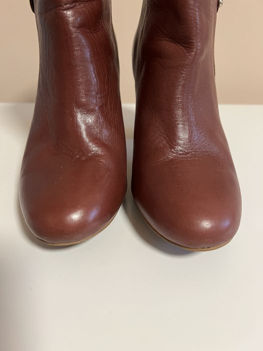 Дамски боти на ток естествена кожа Zara, Topshop