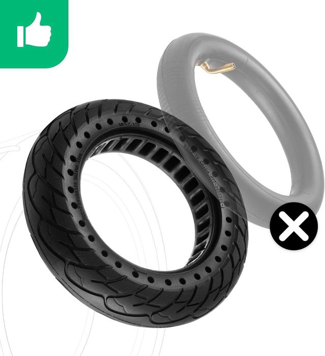 Nedong 1 бр Непневматична плътна гума 10 x 2.125 – за електр скутери